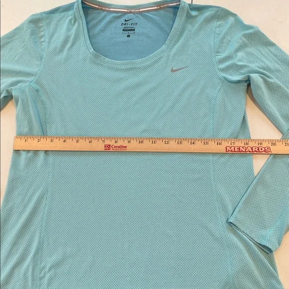 Nike Dri-Fit Blue Long Sleeves Round Neck Athletic Running Shirt L - Picture 8 of 8
